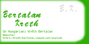 bertalan kreth business card